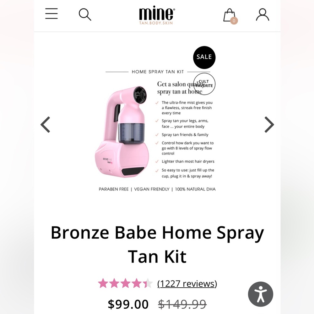 minetan Pink Bronze Babe Home Spray Tan Machine